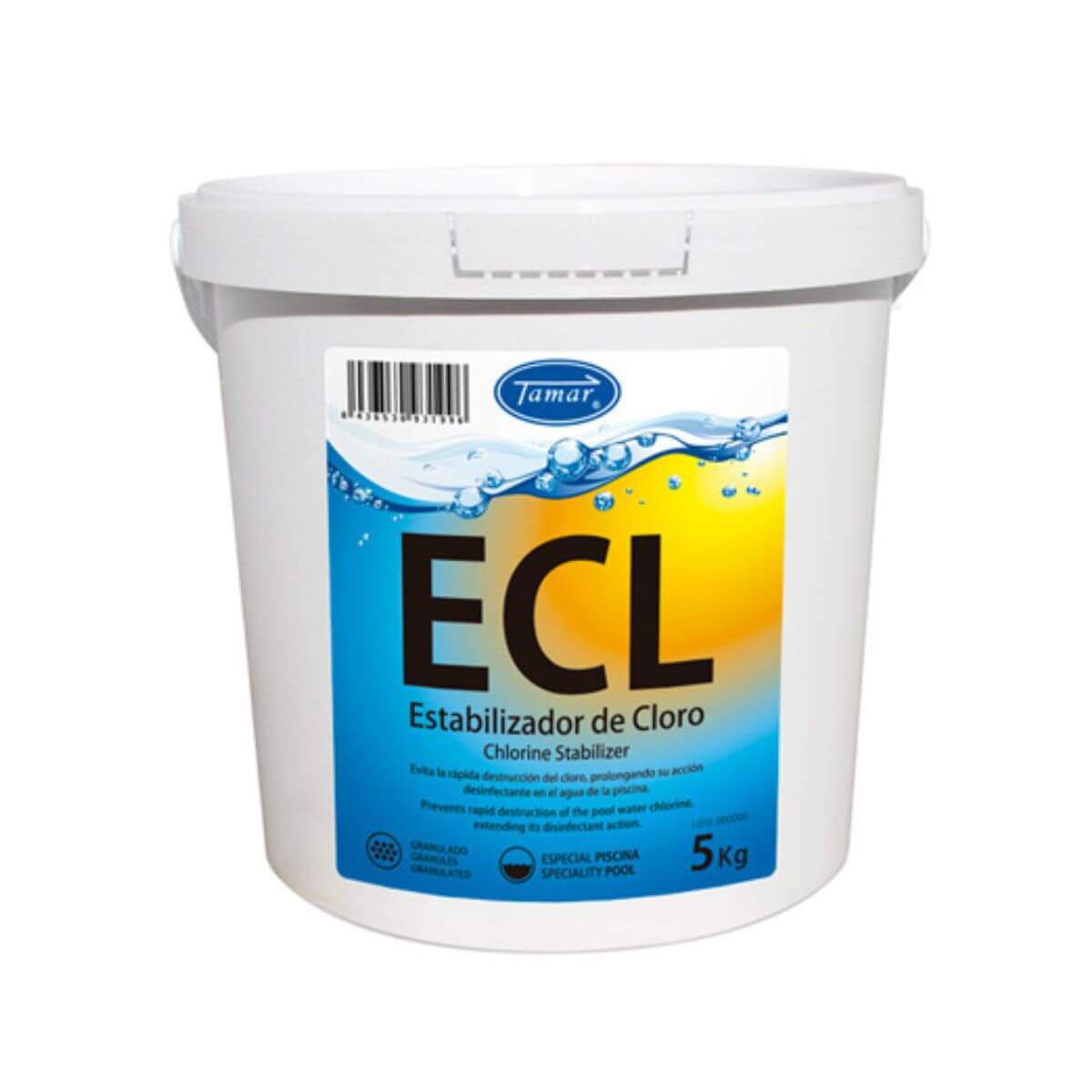Estabilizador de Cloro 5 Kg Tamar Granulado, protección contra rayos UV