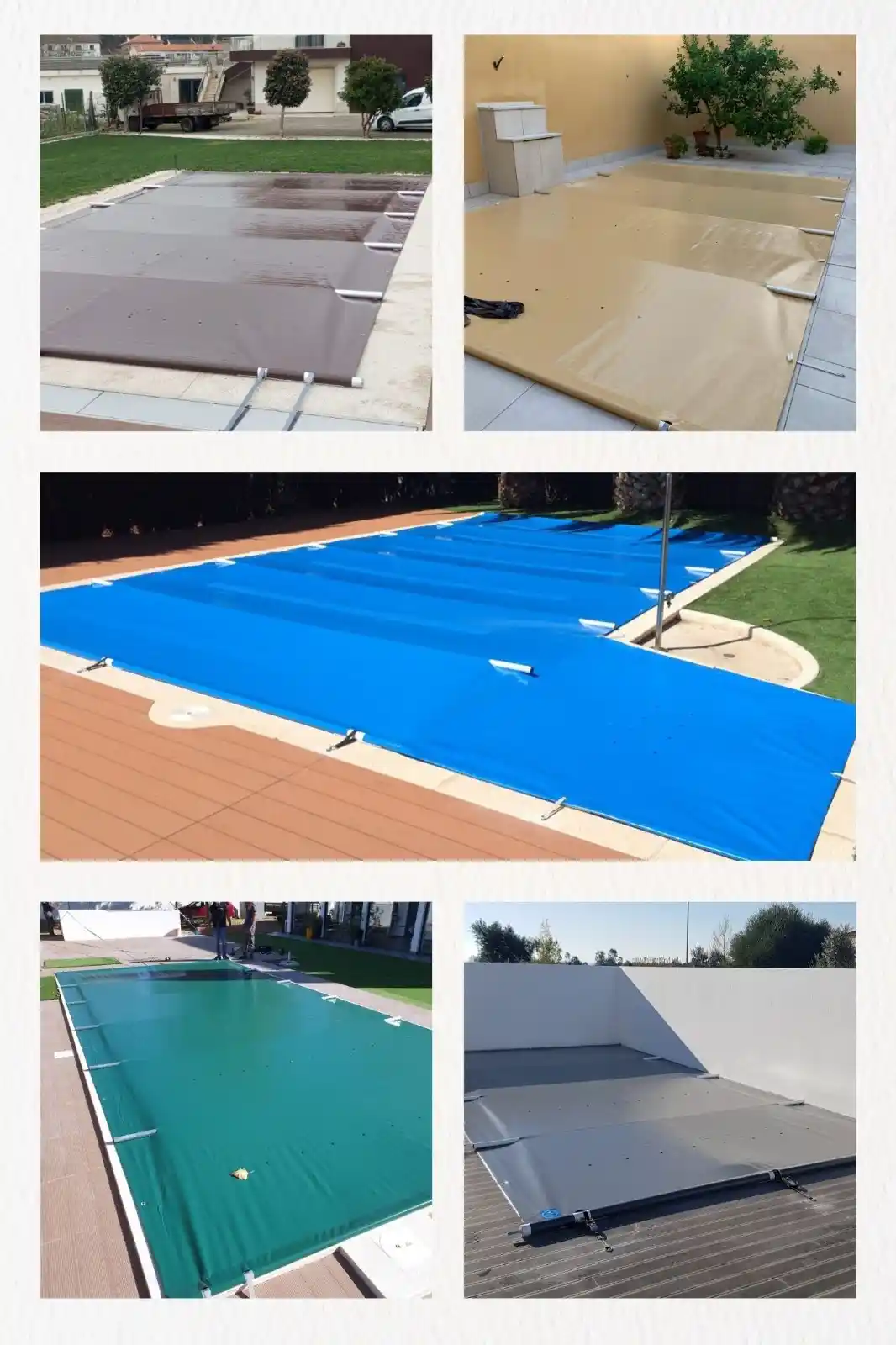 Cobertor de piscina de seguridad con barras modelo estándar