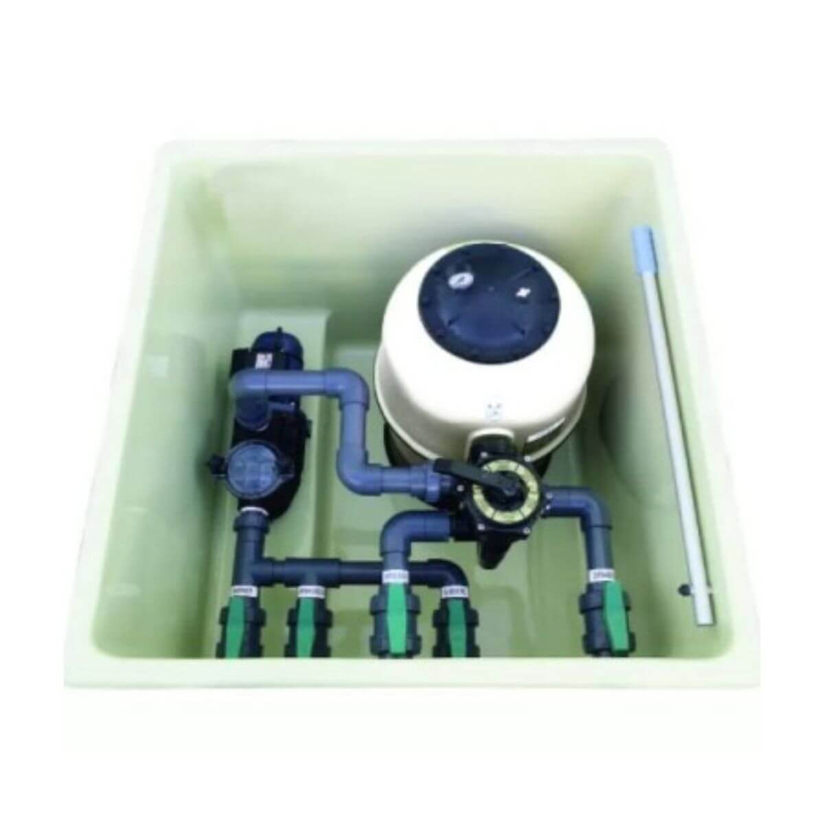 Caseta enterrada montada con filtro Alaska + Bomba Starpump QP