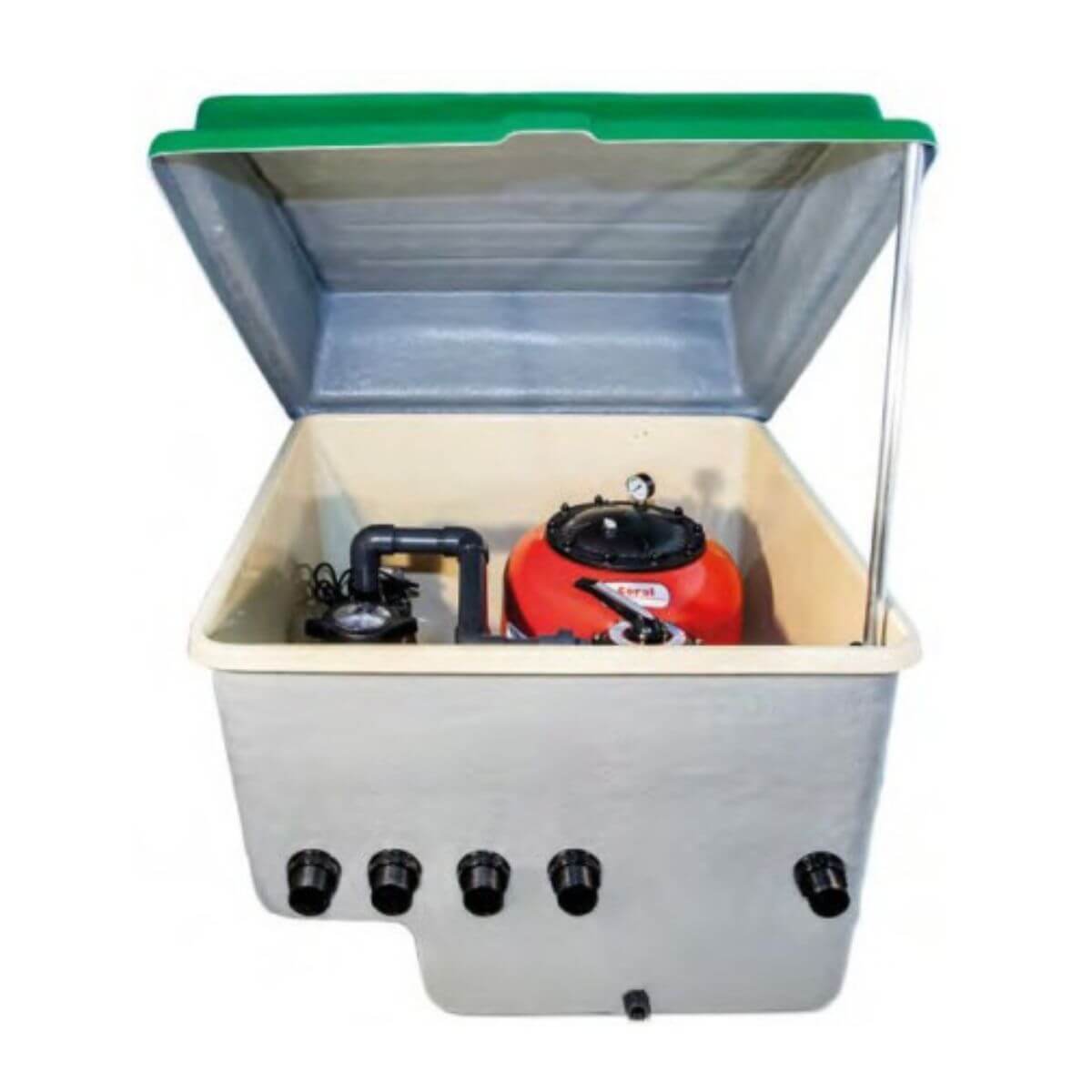 Caseta enterrada montada con filtro Alaska + Bomba Starpump QP