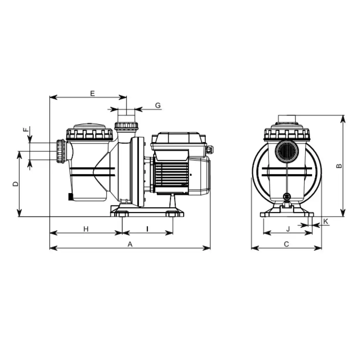 Bomba de piscina Espa Noxsalt Plus 1 HP de velocidad variable para agua de mar