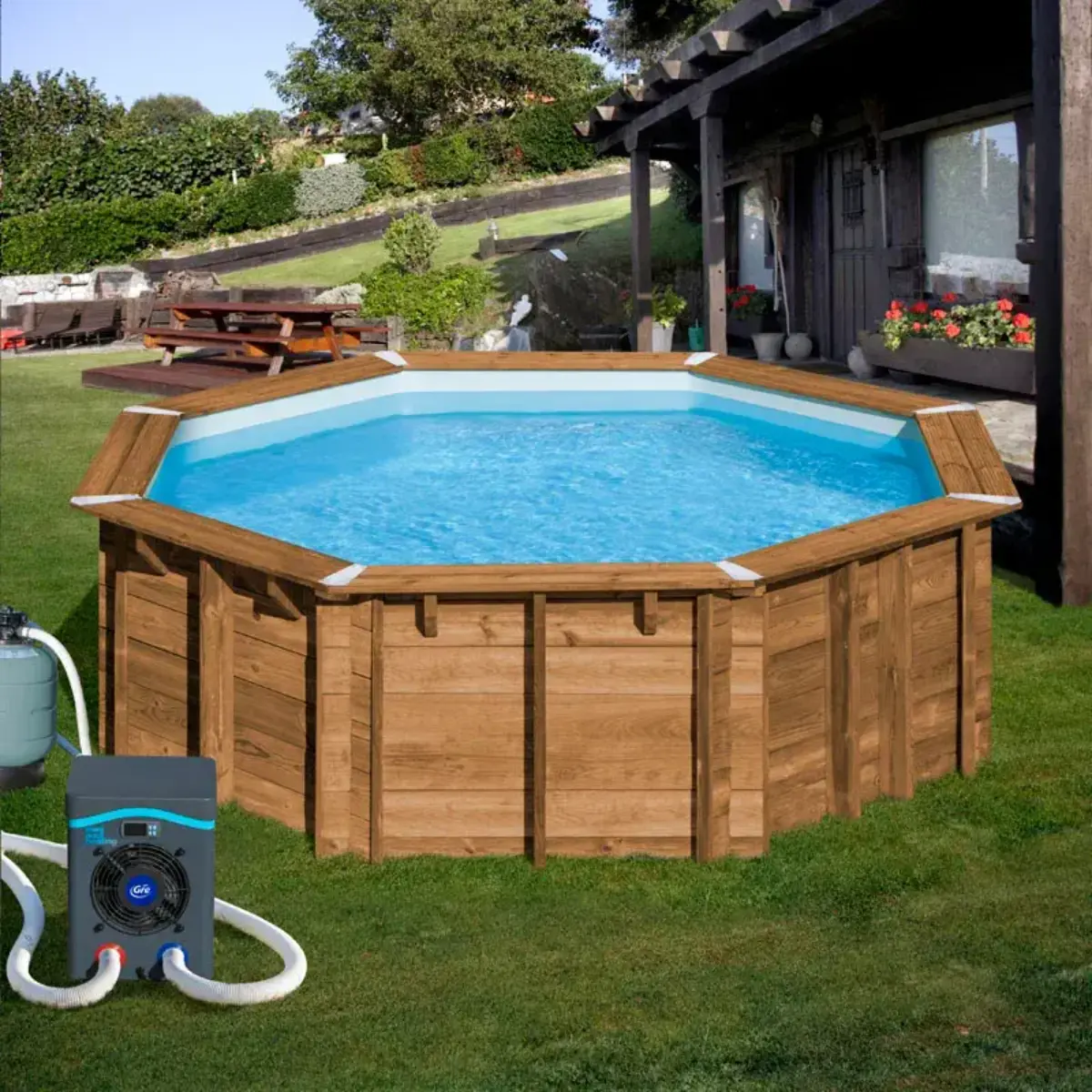 Bomba de calor para piscina elevada hasta 20 m³ Gre Mini HPM20