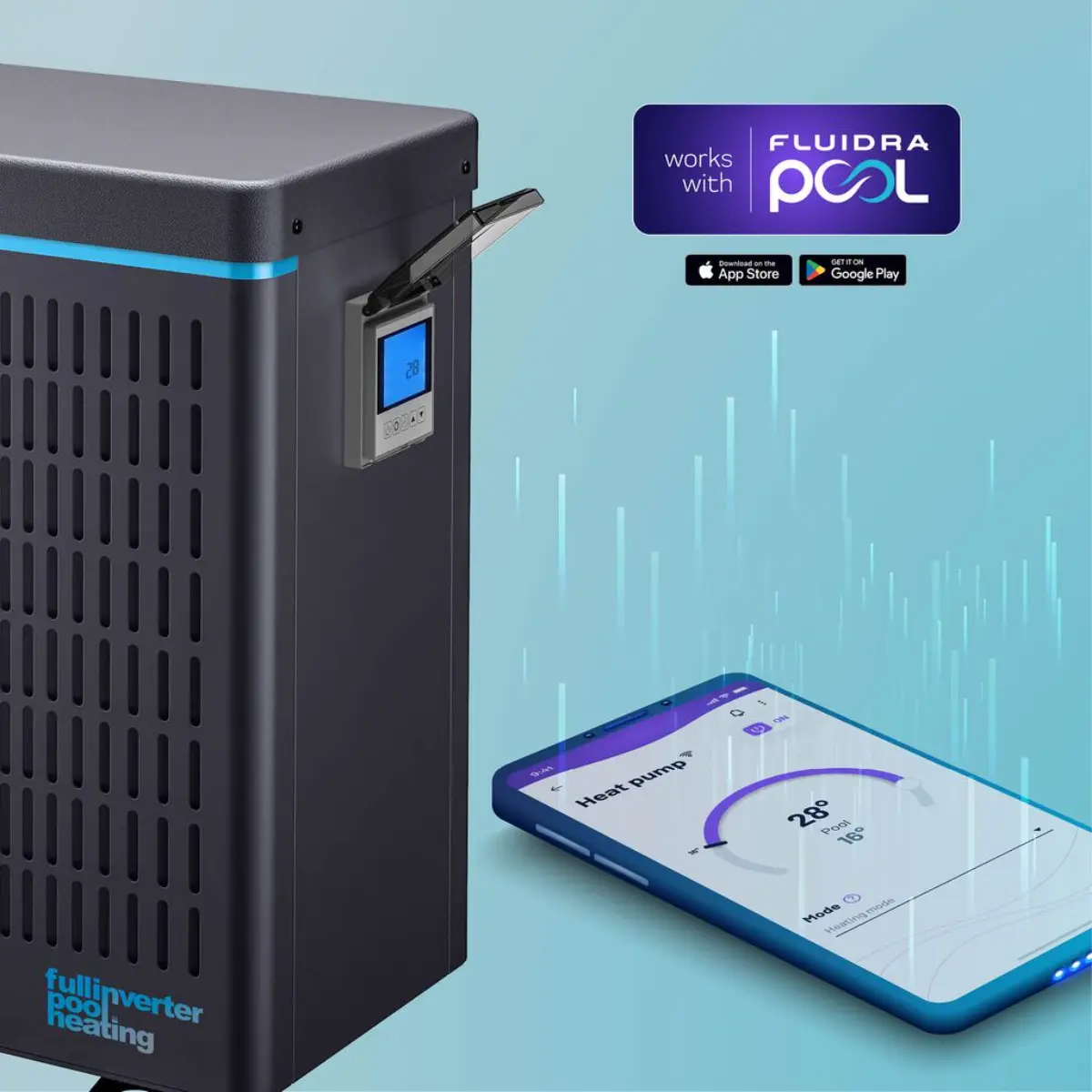 Bomba de calor para piscina Full Inverter Gre con WiFi de 30 m³ a 75 m³