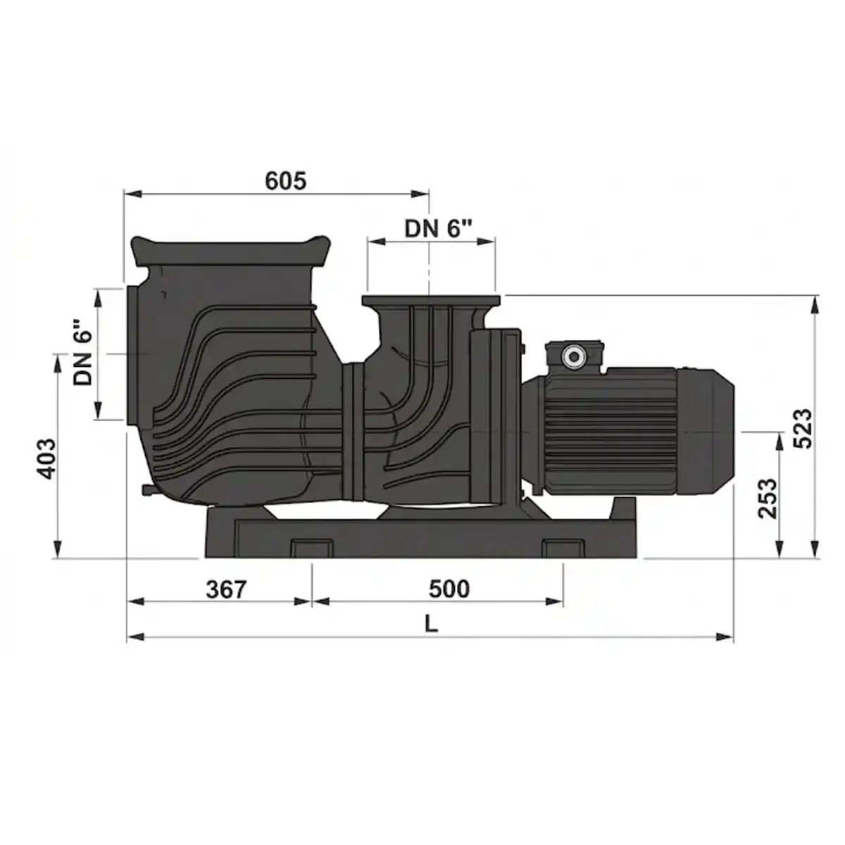 Bomba de recirculación para piscinas grandes Espa Comerspool desde 5,5 HP-15 HP trifásica