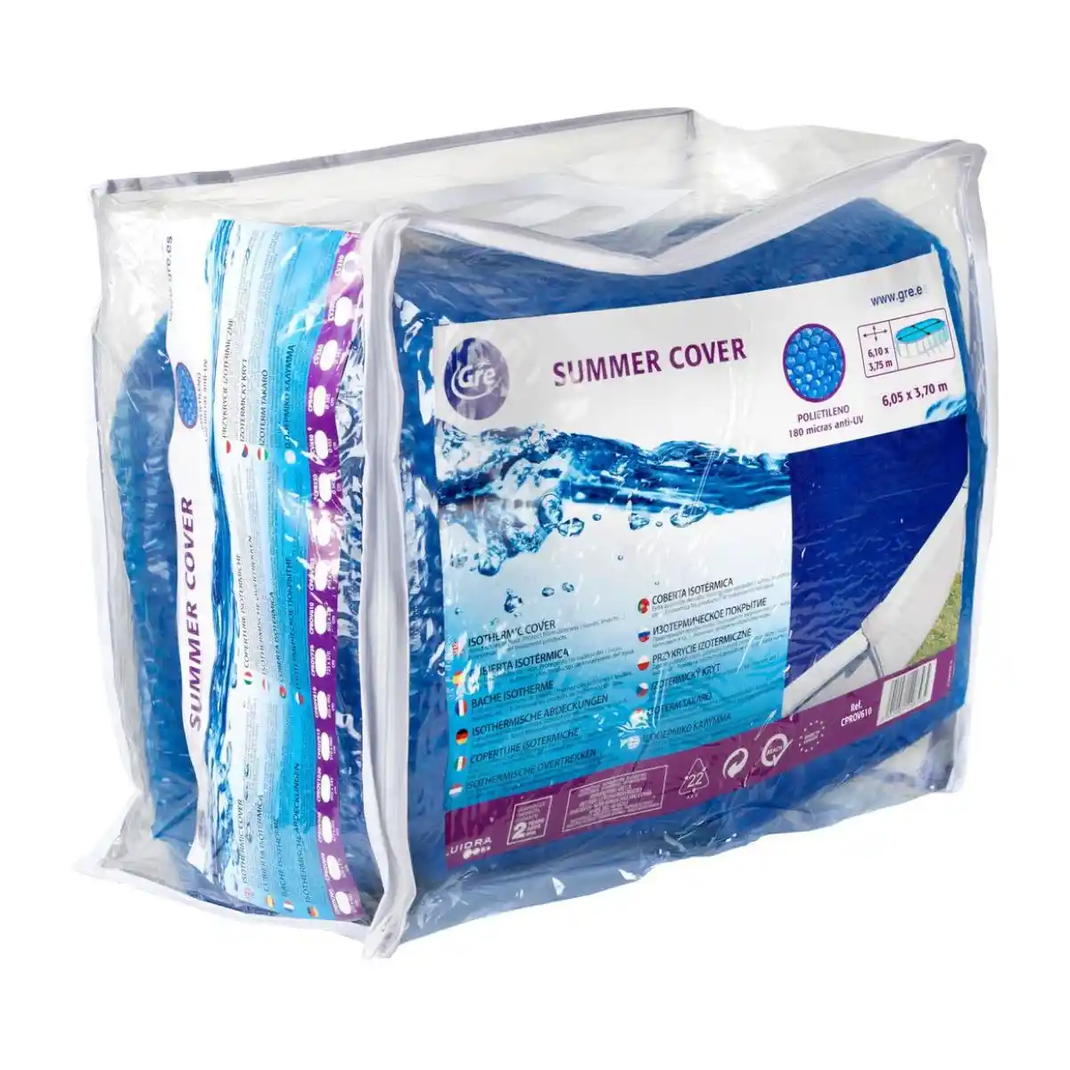 Cobertor isotérmico para piscina redonda de acero Ø395 cm Gre