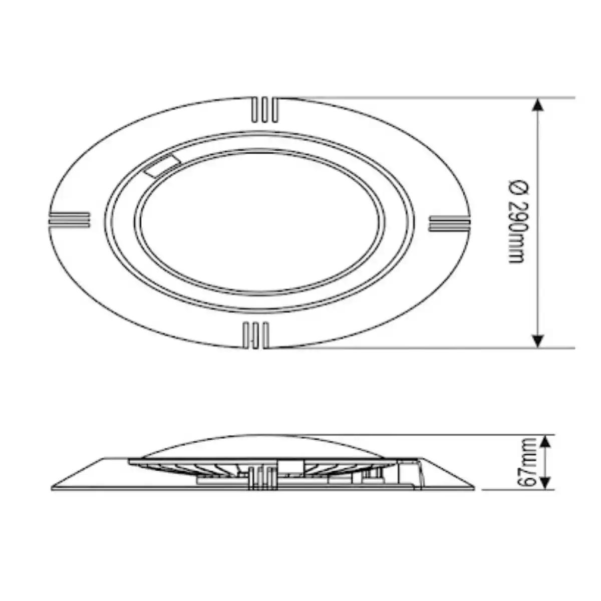 Foco de piscina LED extraplano de superficie ABS blanco 6000K 25W ⌀29cm