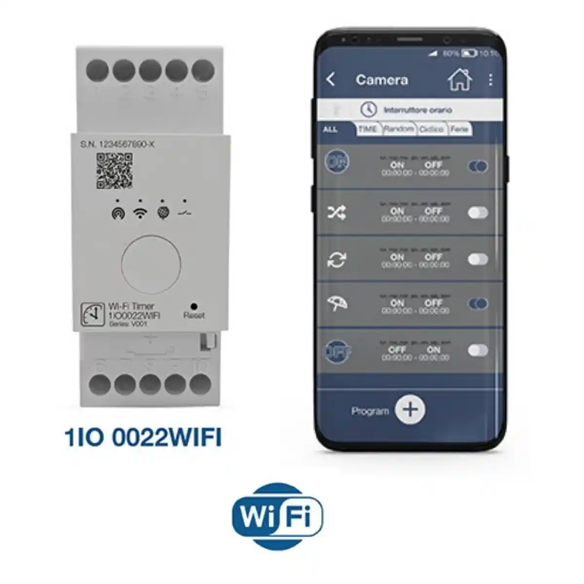 Interruptor horario Wi-Fi multifunción Perry 1IO 0022WIFI – 2 módulos DIN