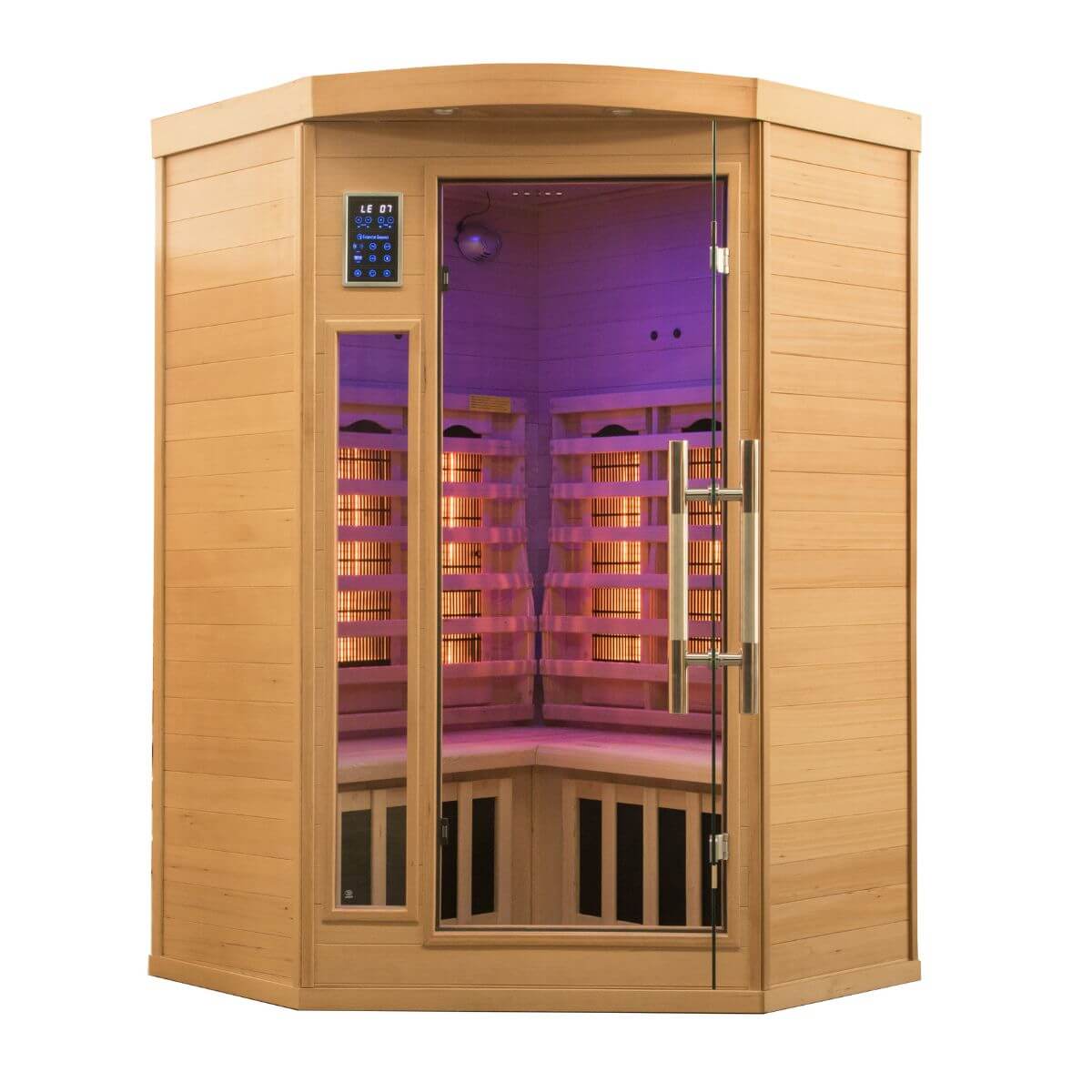 Sauna de infrarrojos angular de 2/3 plazas Apollon Quartz France Sauna